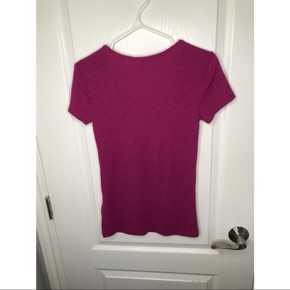 Joe Fresh Ribbed Purple Magenta PJ T-Shirt (Size Small) - Picture 2 of 3